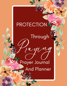 Protection Through Praying - Prayer Journal And Planner Floral Pastel Watercolor Burnt Coral Red Sandstone Modern Cover