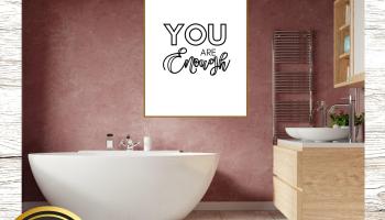 You Are Enough: Inspirational Quote Bathroom Wall Decor Printable