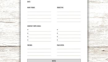 Content Planner And Organizer PDF Printable Insert Template