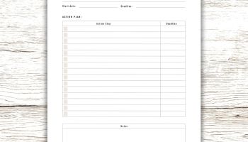 Goal Planner And Organizer: PDF Printable Insert Template