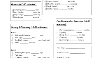 Full-Body Workout Routine Printable PDF