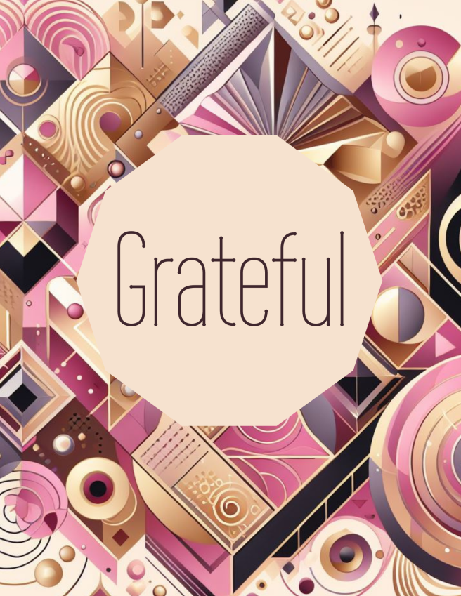 Gratitude Journal Printable PDF - Pastel Gold Lavender Purple Polygonal Abstract