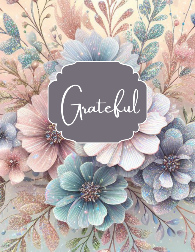 Gratitude Journal Printable PDF - Watercolor Floral Pink Lavender Aqua