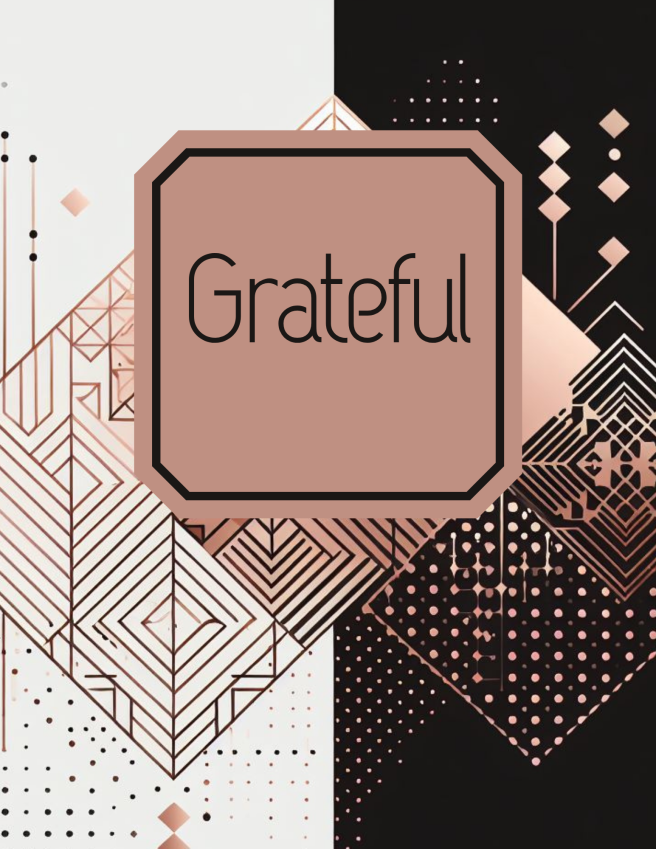 Gratitude Journal Printable PDF - Pink Black Geometric Abstract