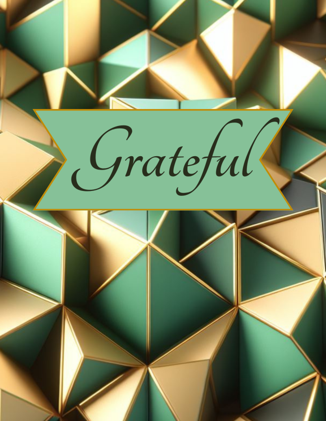 Gratitude Journal Printable PDF - Gold Green Lime Polygonal Abstract