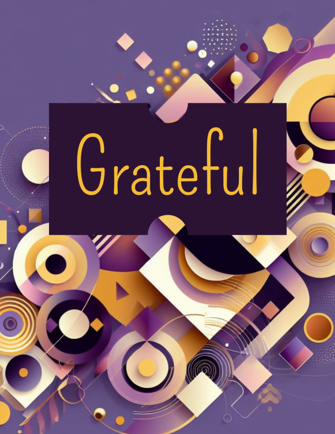 Gratitude Journal Printable PDF - Purple Gold Lavender Geometric Abstract