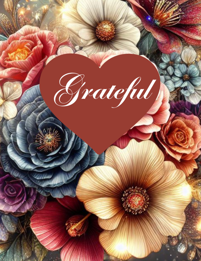 Gratitude Journal Printable PDF - Watercolor Floral Bright Multicolor Bouquet