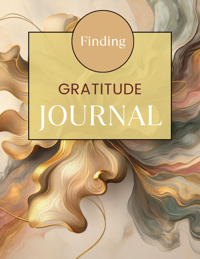 Finding Gratitude Journal - Pink Gold Abstract Marble 