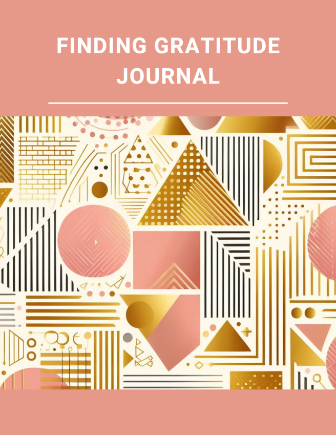 Finding Gratitude Journal - Pink Gold Polygonal Line Shapes