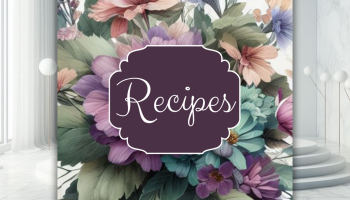 Recipe Book Cover Printable - Floral Watercolor Purple