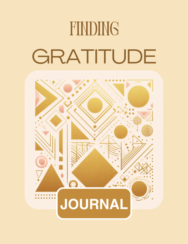 Finding Gratitude Journal - Pink Gold Polygonal Shapes