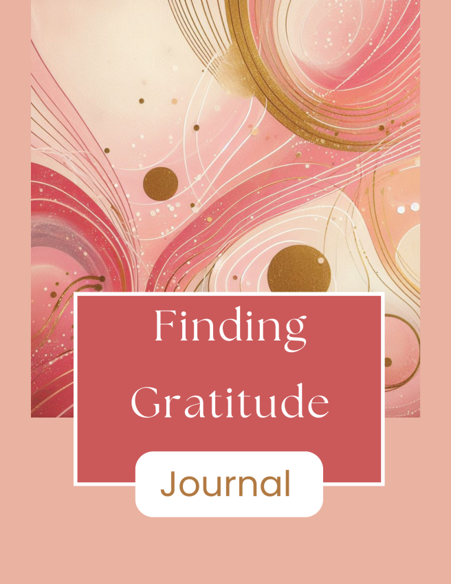 Finding Gratitude Journal - Pink Gold White Abstract