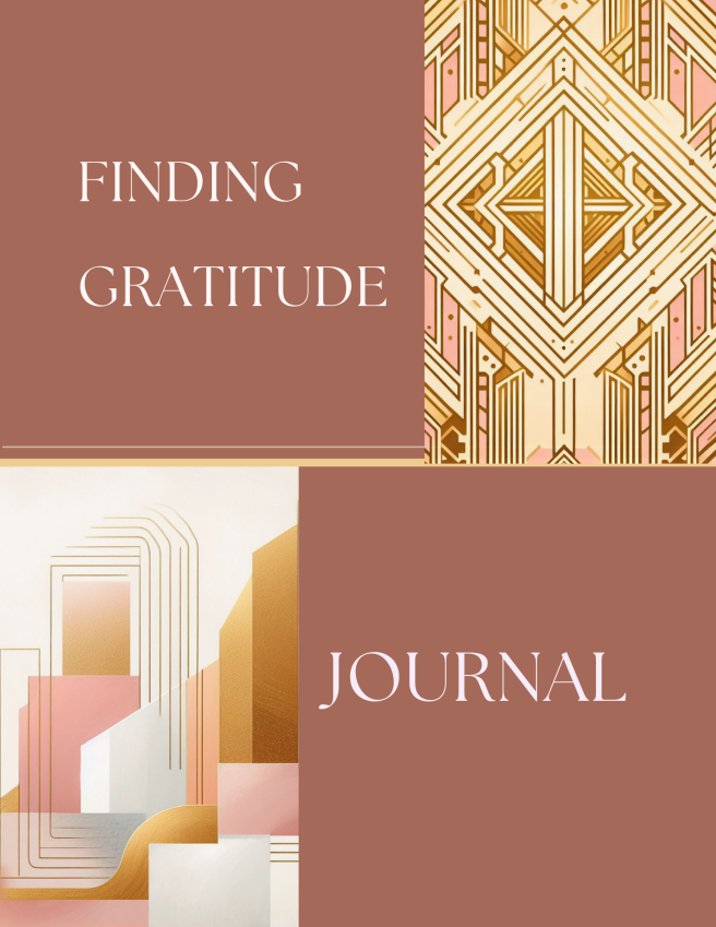 Finding Gratitude Journal - Pink Gold Mauve White Abstract