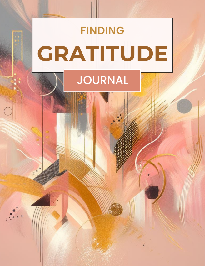Finding Gratitude Journal - Pink Gold Black White Artistic