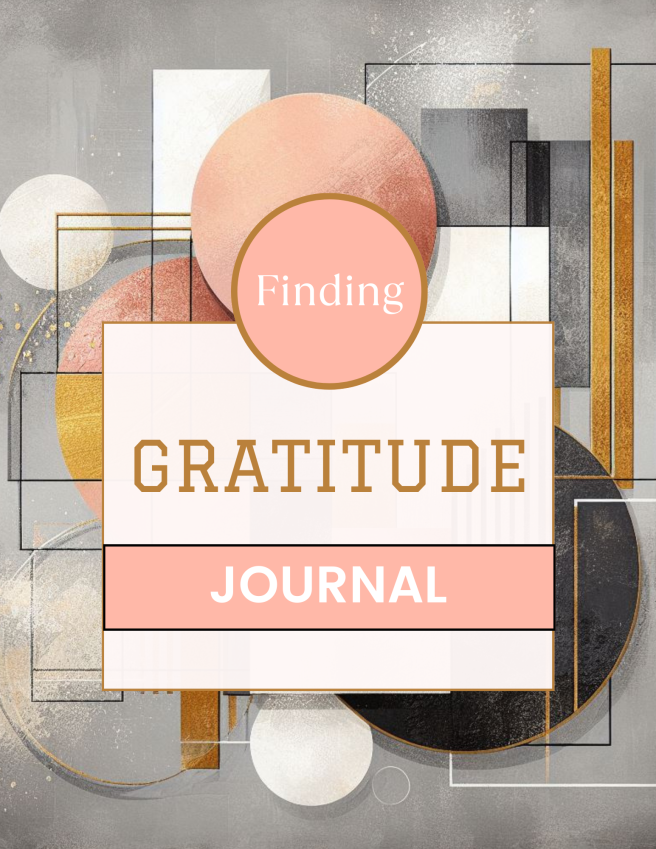 Finding Gratitude Journal - Pink Gold Geometric Lines